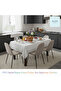 PVC Oilcloth Lace Look Kitchen Tablecloth with White Flower Motif 140 cm x 180 cm WHITE - 2