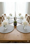 American Service / Presentation Plate Mat / Cream White Gray Coffee Color Options / 6 Pieces Jute Supla - 2