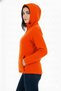 Hooded Women's Fleece with Full-Length Zipper Orange - 3