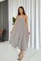 Thin Strap V-Neck Long Dress - Gray - 5