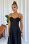 Oyster Chest Detailed Long Strap Women's Dress - Black - 3