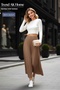 Elastic Waist Pleated Skirt - Color Caramel (Standard Size) - 4