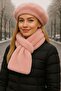 Pink Soft Textured Plush Painter's Beret and Neck Collar Set of 2