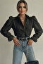 Women's Black Scallop Detailed Princess Vintage Shirt - 2