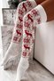 New Year's Special Knee High Socks 2-Piece White And RED - 5