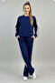 Modal Fabric 4-Stripe Beige Tracksuit Set - 4
