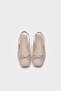 Women's Flats - Open Back, Blunt Toe and Bow Detail, Elastic Back - 6