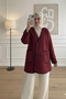 40840 - Stylish Comfortable 4-Button Angora Women's Knitwear Long Cardigan
