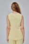 Yellow Oversize Double Breasted Collar Lined Vest - 3