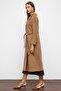 Epaulet Detailed Snap Closure Oversize Moher Coat Kamel 3147 - 6