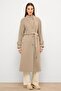 Stand Collar Oversize Long Coat Stone Melanj 3124