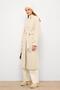 Stand Collar Oversize Long Coat Beige Melange 3124 - 5