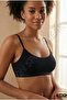 Women's 3-Pack String Strap Cotton Bustier Half Tank Top (Black White Gray) - 3