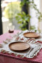 2 Piece Raw Linen Ruffle Detailed American Service / Plate 40cm - 5