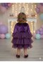 Purple Long Sleeve Floor Skirt Velvet Baby Girl Dress - Gloria - 5