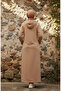 Two-thread hooded sports dress 0190-08 milky coffee - 7