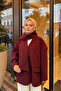Burgundy Scarf Jacket - 25912 - 3