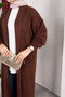 Women's Shawl Collar Oversized Knitwear and Bearded Furry Cardigan - 4