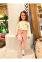 Girl's Jogger Sweatpants with Pockets and Elasticated Cuffs Powder - 2