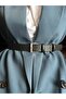 Lyric Square Patterned Women's Silver Buckle Belt Jacket Belt Dress Belt Trouser Belt