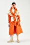Belted Long Leather Trench - Orange - 4