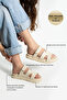 Beige Velcro Anatomical Comfortable Sole Women's Slippers - 8