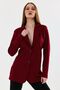 Lined Buttoned Scuba Crepe Jacket |   Ckt35446 Dark Red