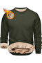 Ghassy Co. Men's Ultra Thermal Sherpa Plush Lined Crew Neck Sweatshirt
