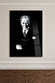Frameless Vertical Black Background Black and White Mustafa Kemal Atatürk Unbreakable Glass Painting - 4