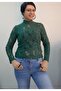 Green Turtleneck Long Sleeve Lace T-Shirt Badi - 4