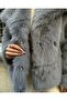 Soft Touch Oversized Premium Fur Grey Plush Coat - 5