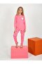 Girls' Long Sleeve 100% Cotton Button Detailed Pajama Set Je t'Aime - 3