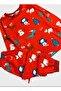 Girls' 100% Cotton Red Deer Snowman Pine Pattern New Year Themed Long Sleeve Pajama Set - 4