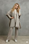 Women's Three-Piece Ethnic Pattern Poncho Knit Set - 3