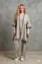 Women's Three-Piece Ethnic Pattern Poncho Knit Set - 8