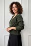 Khaki Color Knitted Shirt with Stone Button Detail Key36629 - 2