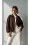 Oversized Bomber Suede Jacket - 3