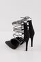 Women's High Heels Black Stiletto Stone, Laced, Thin Heels, Stylish, Elegant, Dilavi - 5