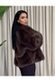 Women's Speckled Fox Pattern Jacquard Fur Coat - 4