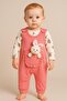 Baby Girl Romper Set with Toy Rabbit and Snap Fasteners, 2-Piece Romper Set – Bodysuit and Romper | 3-6-9 Months - 2