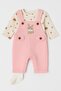 Baby Girl Romper Set with Toy Rabbit and Snap Fasteners, 2-Piece Romper Set – Bodysuit and Romper | 3-6-9 Months - 2