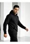 Oversized Hoodie |   Blackout (Unisex Cotton Soft Textured Wide Cut Black Hooded Sweatshirt) - 2