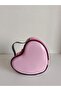 Small pink heart leather travel, cosmetic, makeup bag - 2
