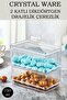 2-Tier Transparent Rectangular Dragee Container, Snack Container, Presentation Container 750 ml F122