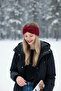 Burgundy Ruched Handmade Knitted Bandana - 6