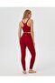 Cherry Red Swimmer's Square Neck Strapless Flexible Yoga Top Without Chest Pads - 5