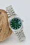 Steel Women's Wristwatch, Waterproof, with Calendar, Guaranteed, Silver Color Cord, Green Women's Wristwatch - 2