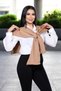 Women's Knitwear Square Piece Milk Coffee Shoulder Shawl - Office Shawl & Daily Scarf - 5