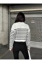 Women's Button Detailed Striped Knitwear Sweater - 8