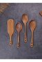 Handmade Antique Walnut Lux Waterproof 4-Piece Wooden Spoon, Spatula Spoon Set - 6